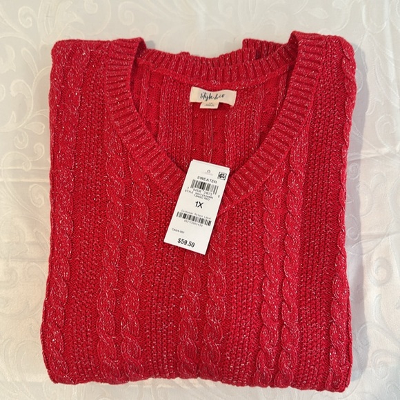 Style & Co V Neck Sweater. Size 1X - Picture 11 of 12